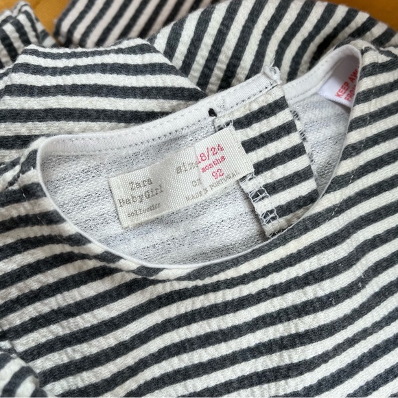 ZARA Baby Girl Dress Stripe Black and White 18-24M - Picture 4 of 7